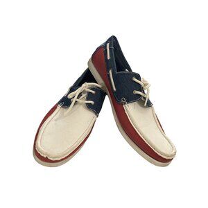 Beverly hills polo club men's Size 13 Red White Blue Nautical casual boat shoes